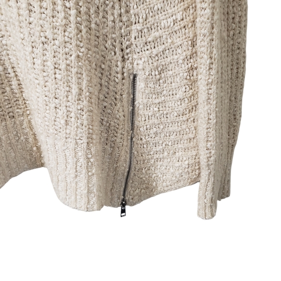 Anthropologie Moth Cotton Wool Alpaca Blend Chunky V-Neck Sweater Sz Medium - Picture 4 of 15